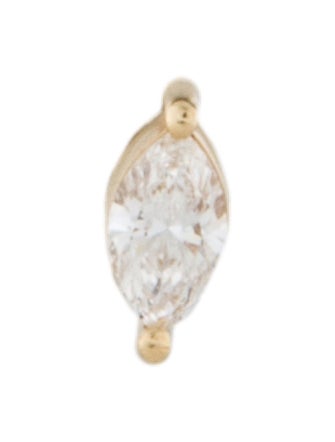 EF Collection 14K Diamond Marquise Single Stud Earring