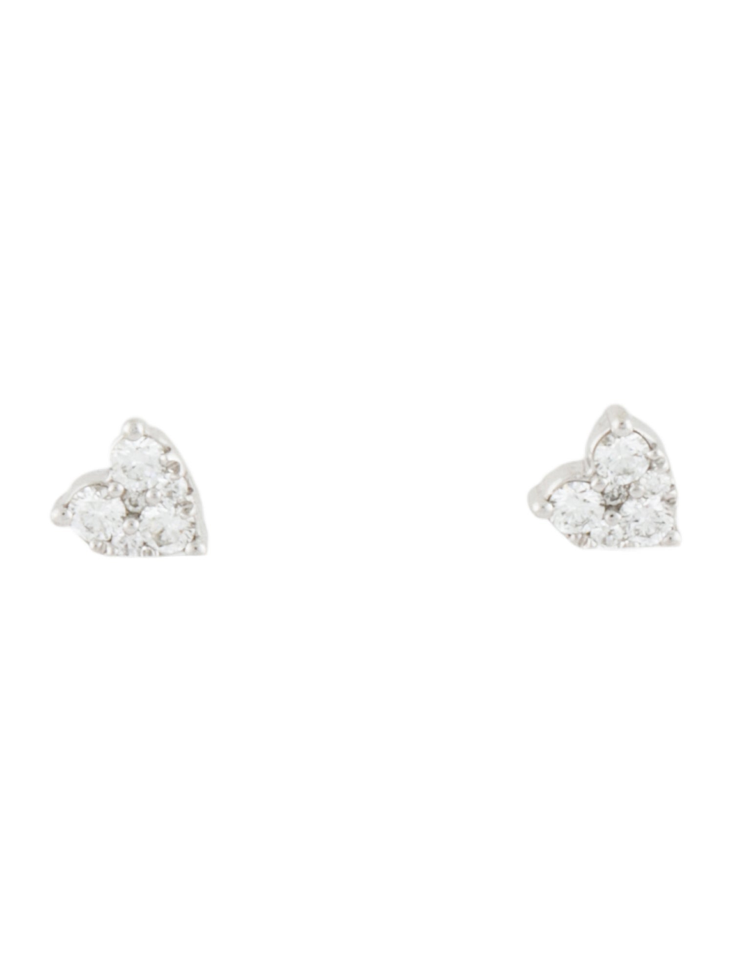 EF Collection 14K Diamond Mini Heart Stud Earring