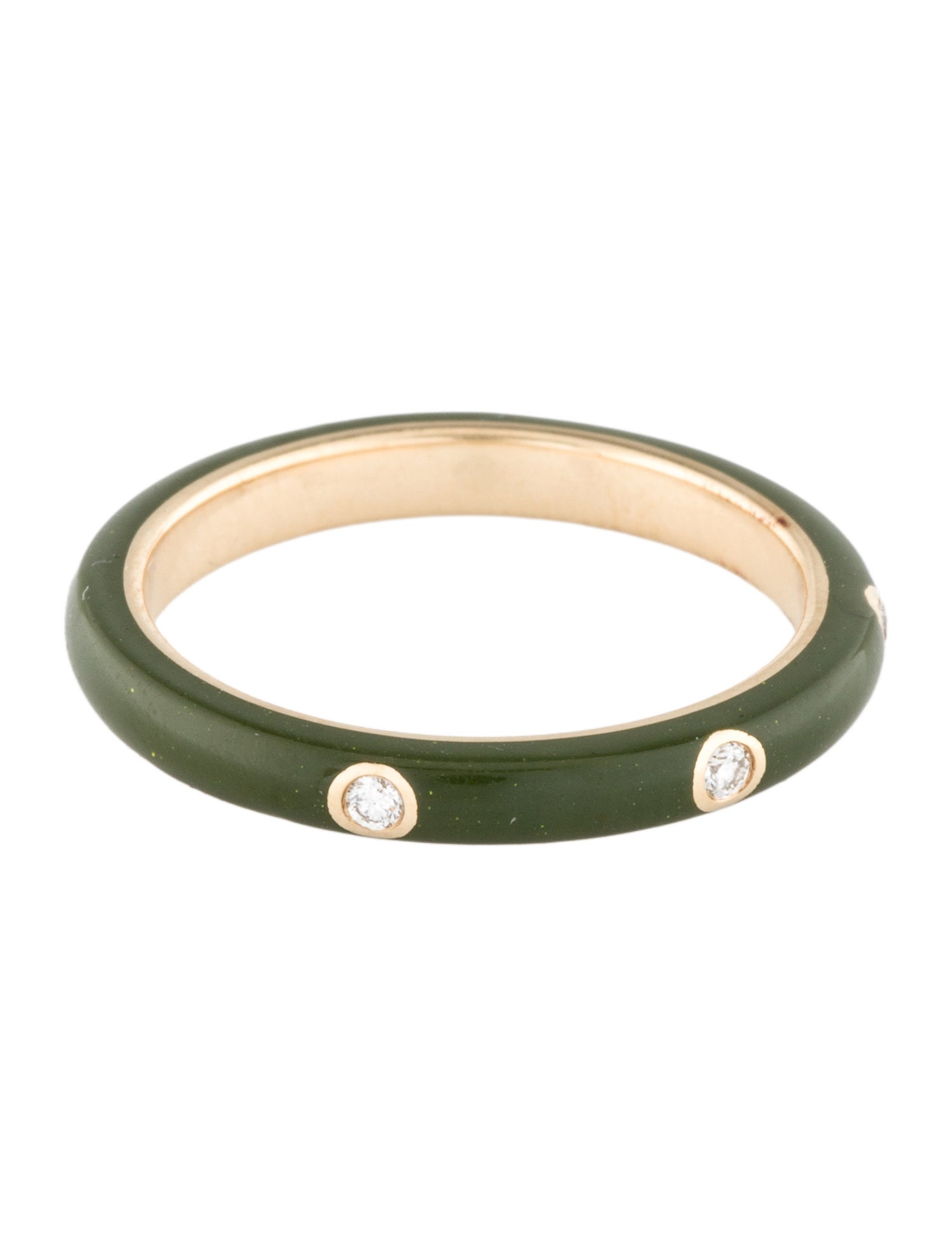 EF Collection 14K Diamond & Enamel Stack Band