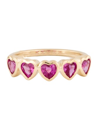 EF Collection 14K Ruby Heart Band