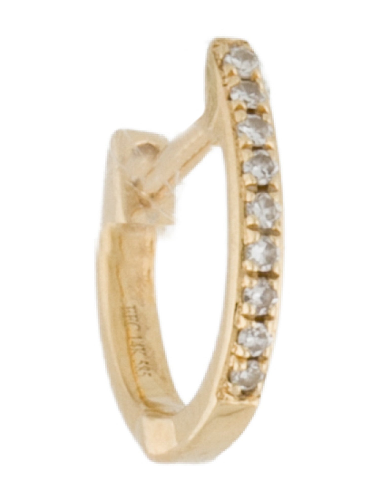 EF Collection 14K Diamond Mini Huggie Hoop Earring