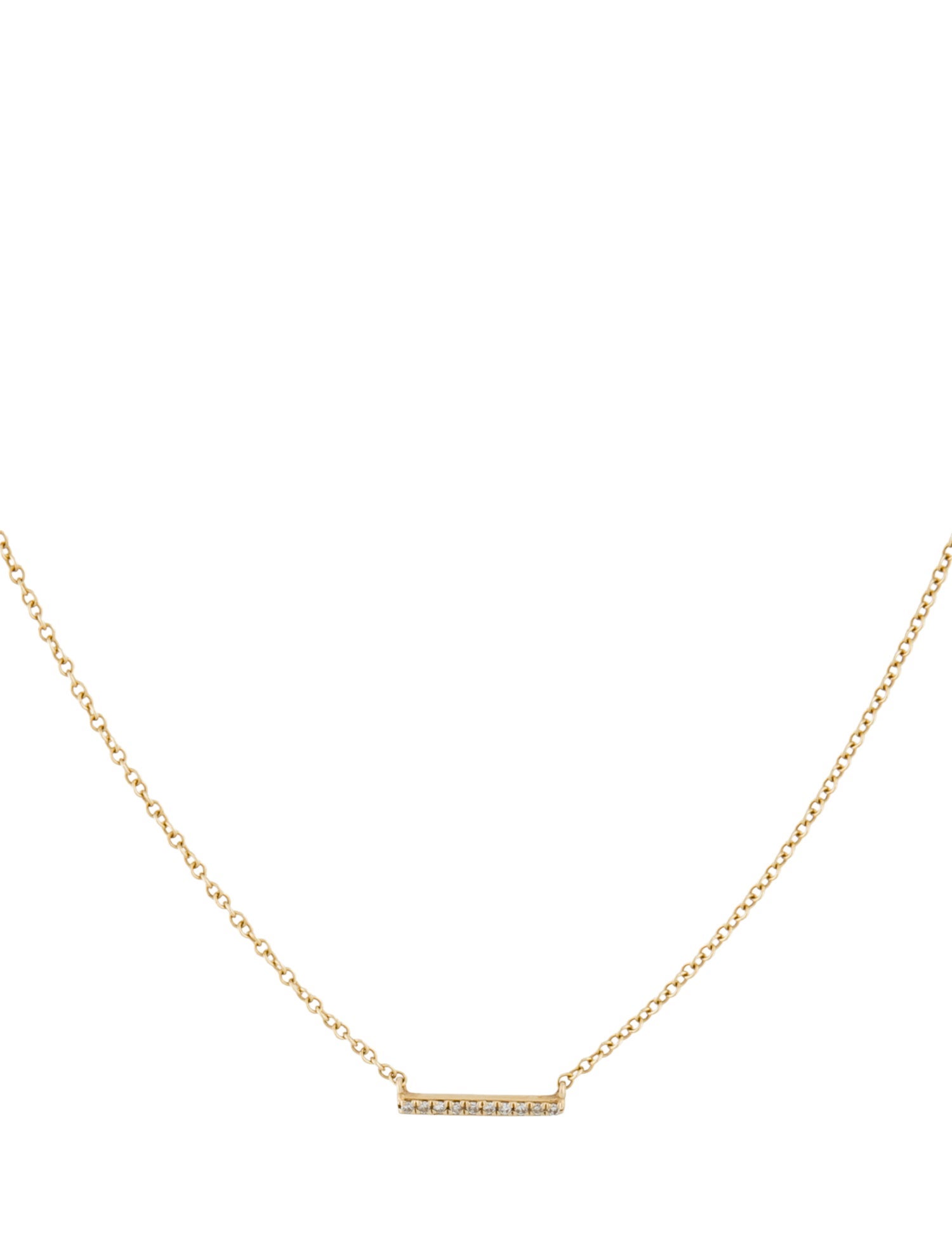 EF Collection 14K Diamond Mini Bar Necklace