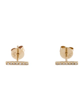 EF Collection 14K Diamond Bar Stud Earrings