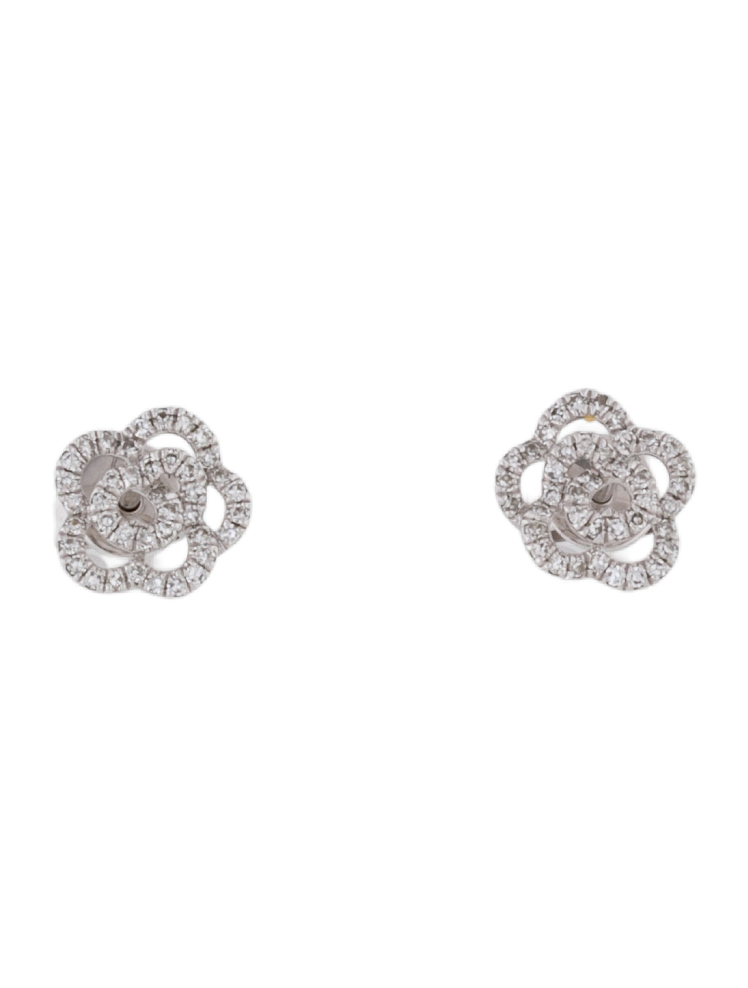 EF Collection 14K Diamond Rose Stud Earrings