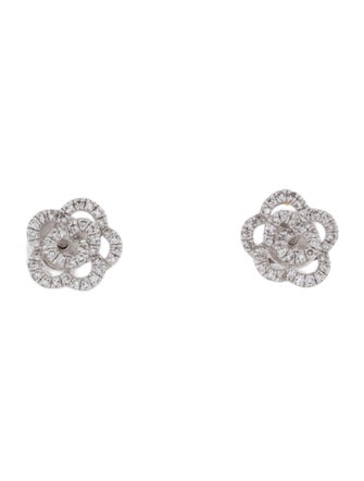 EF Collection 14K Diamond Rose Stud Earrings