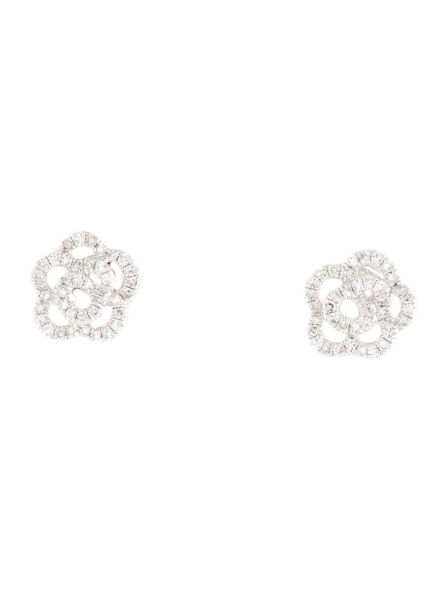 EF Collection 14K Diamond Rose Stud Earrings