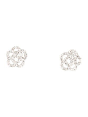 EF Collection 14K Diamond Rose Stud Earrings