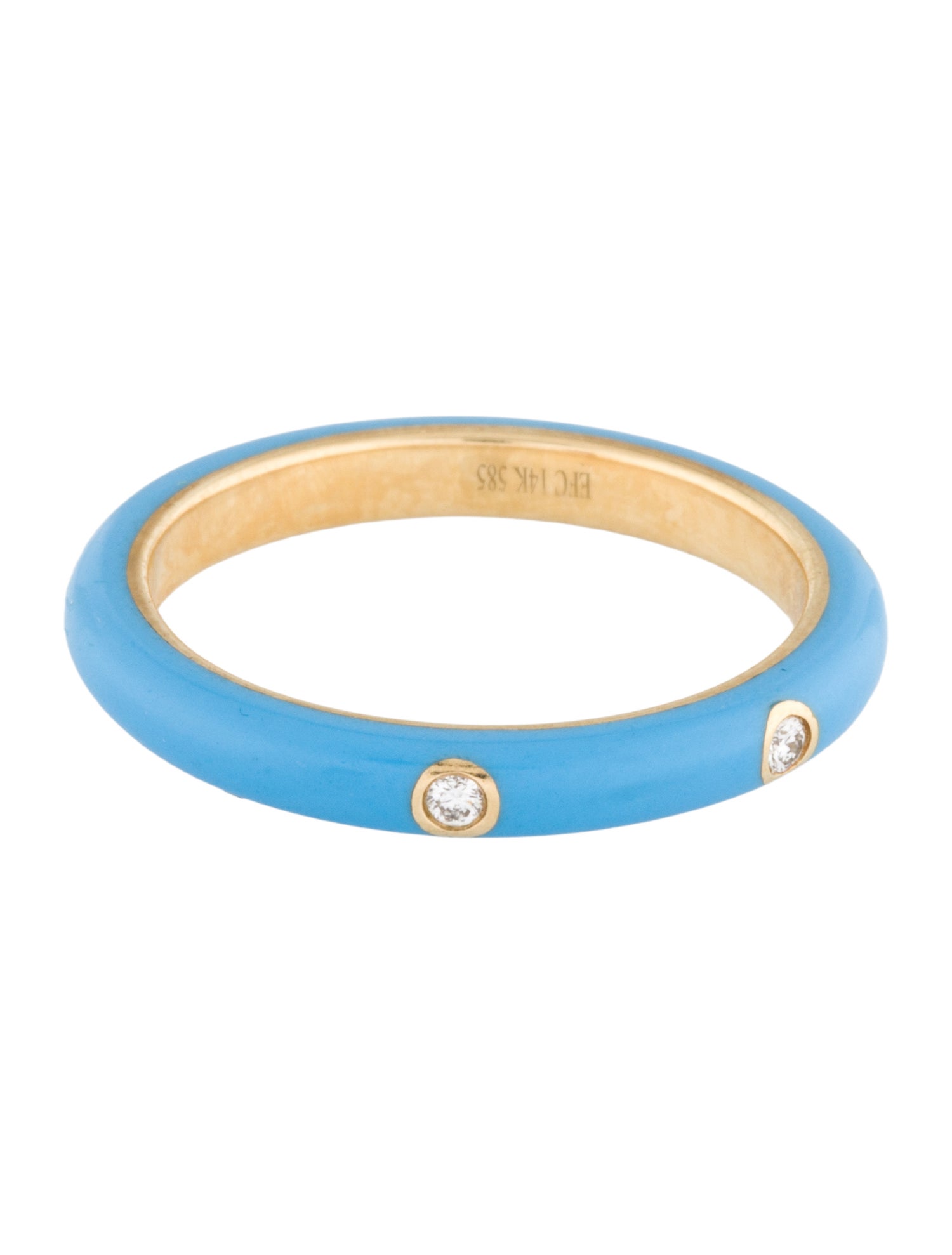 EF Collection Diamond & Enamel Baby Blue Stack Band