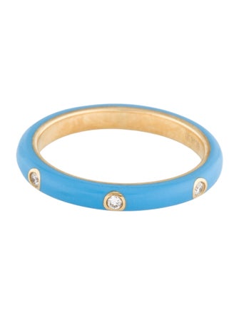 EF Collection Diamond & Enamel Baby Blue Stack Band