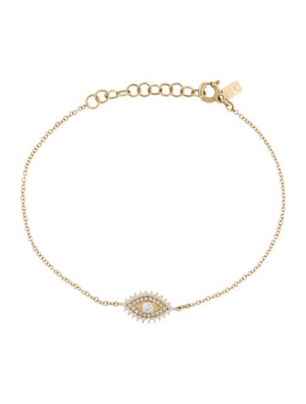 EF Collection 14K Sapphire & Diamond Evil Eye Bracelet