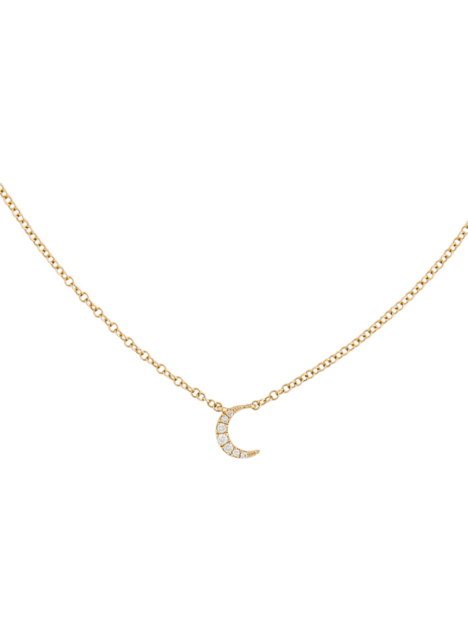 EF Collection 14K Diamond Moon Choker Necklace