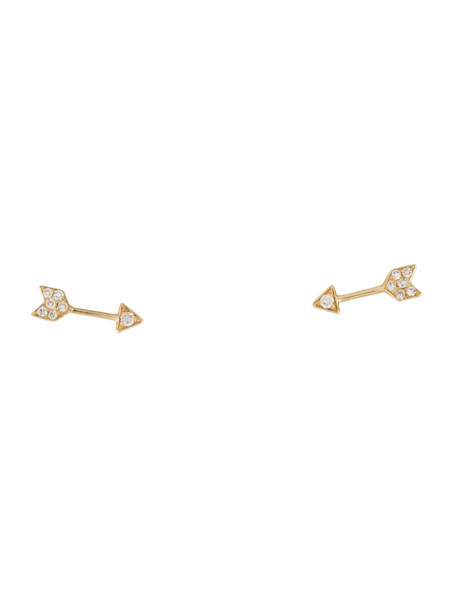 EF Collection 14K Diamond Mini Arrow Stud Earrings