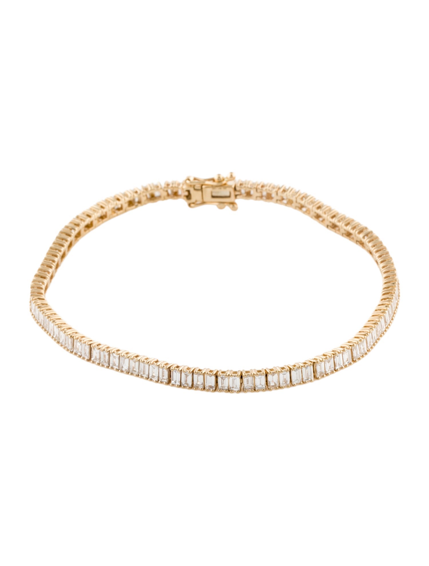 EF Collection 14K 2.74ctw Diamond Prong Set Baguette Eternity Bracelet