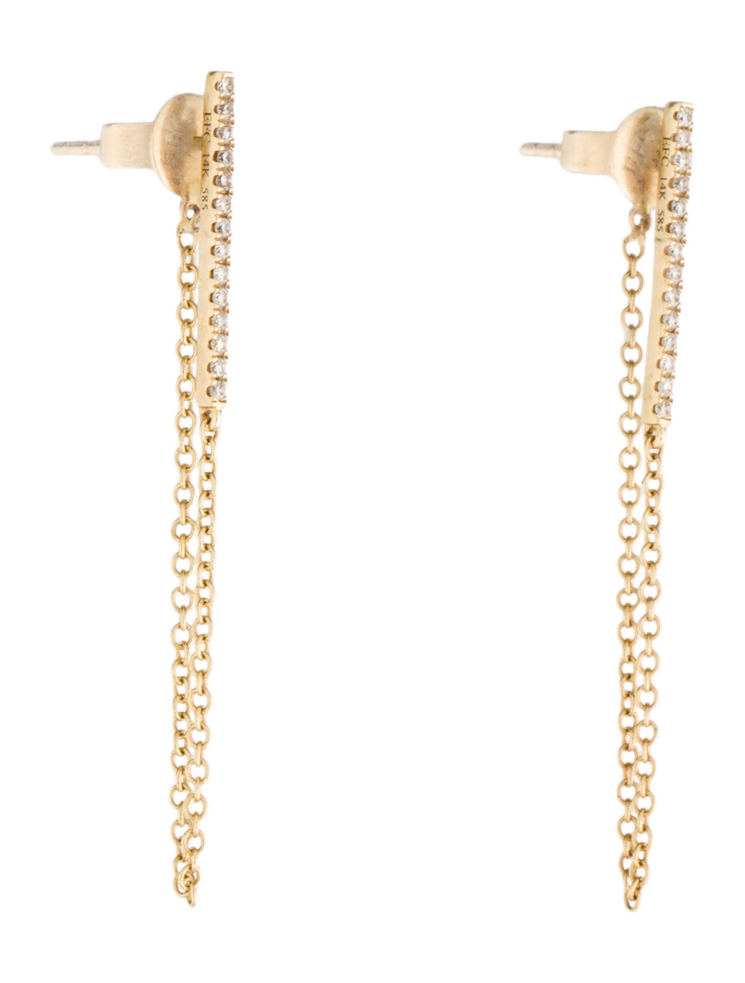 EF Collection 14K Diamond Drop Earrings
