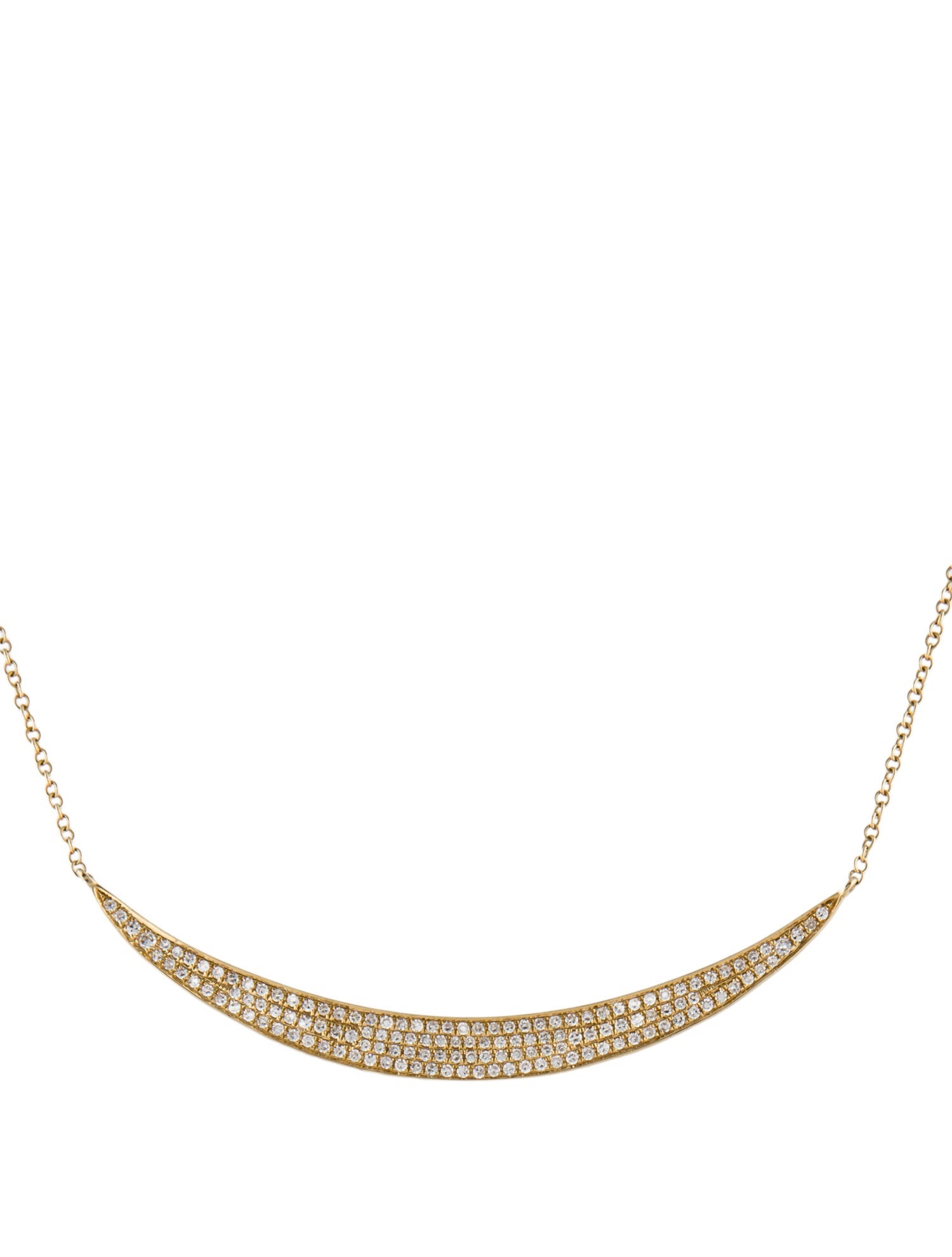 EF Collection 14K Diamond Crescent Pendant Necklace