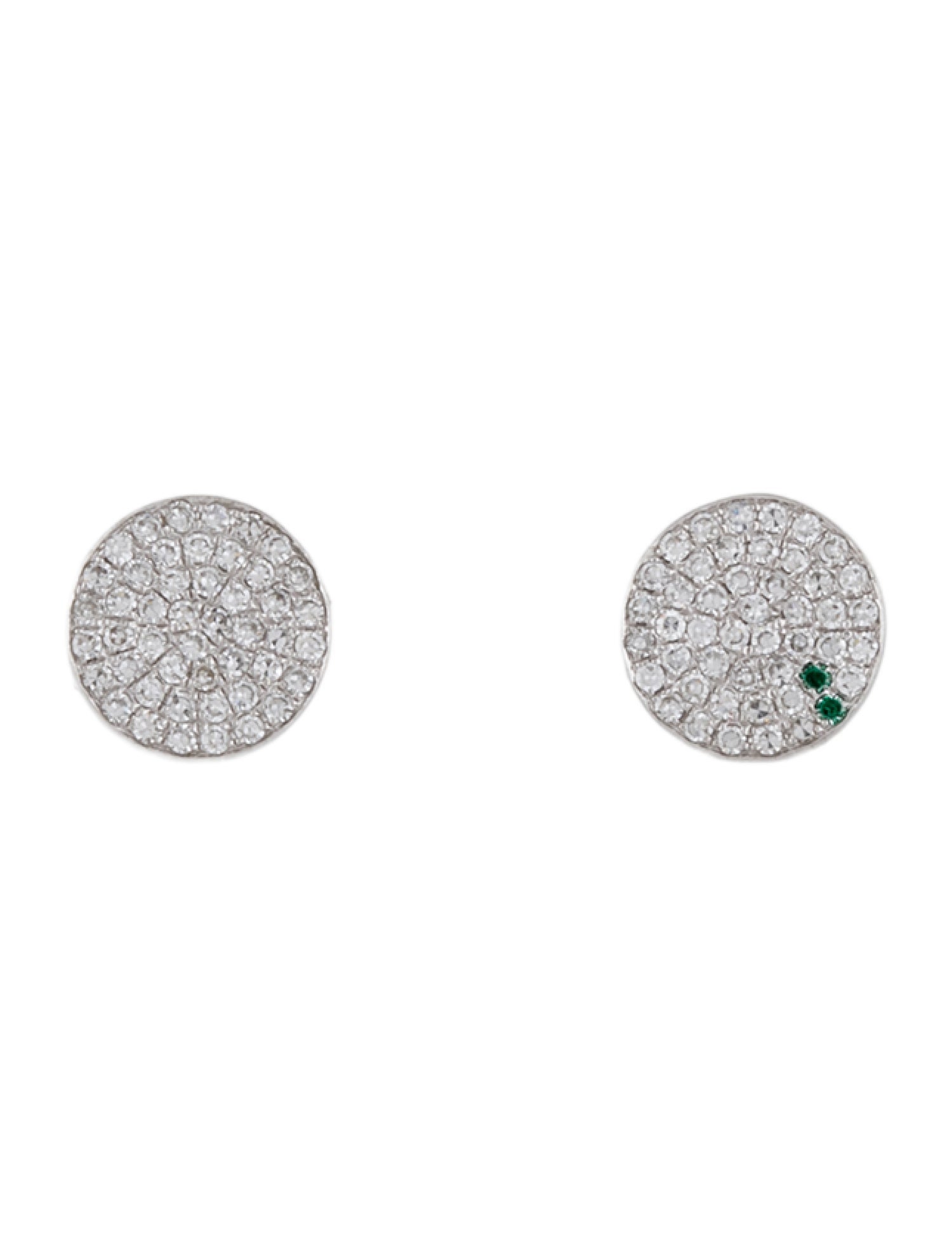 EF Collection 14K Diamond Disc Stud Earrings