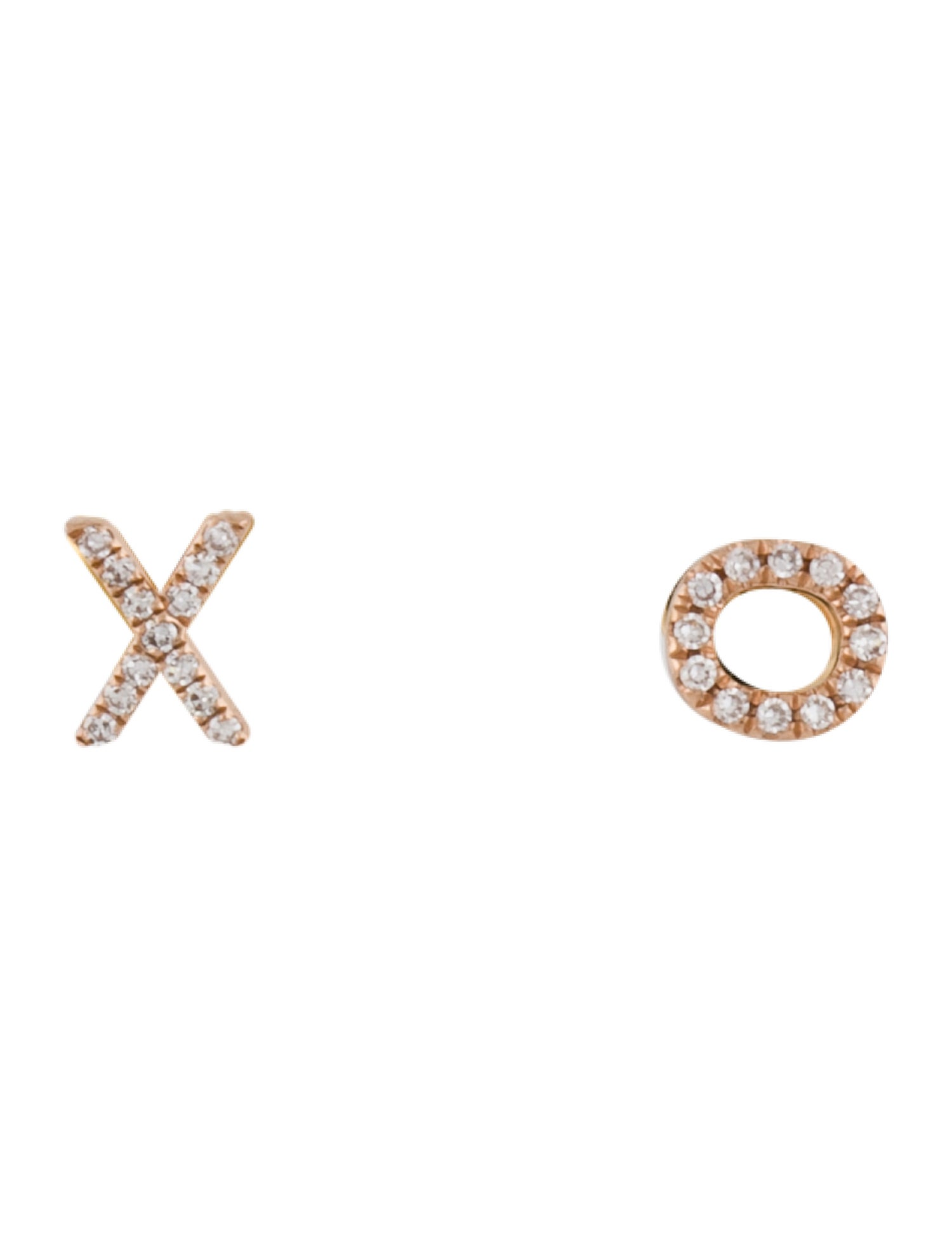EF Collection 14K Diamond XO Stud Earrings