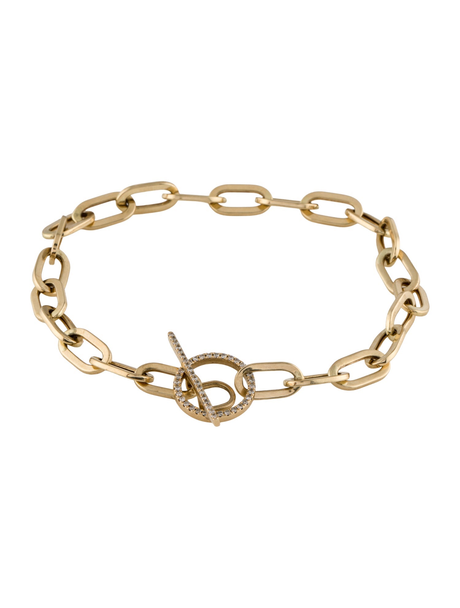 EF Collection 14K Diamond Jumbo Toggle Link Bracelet