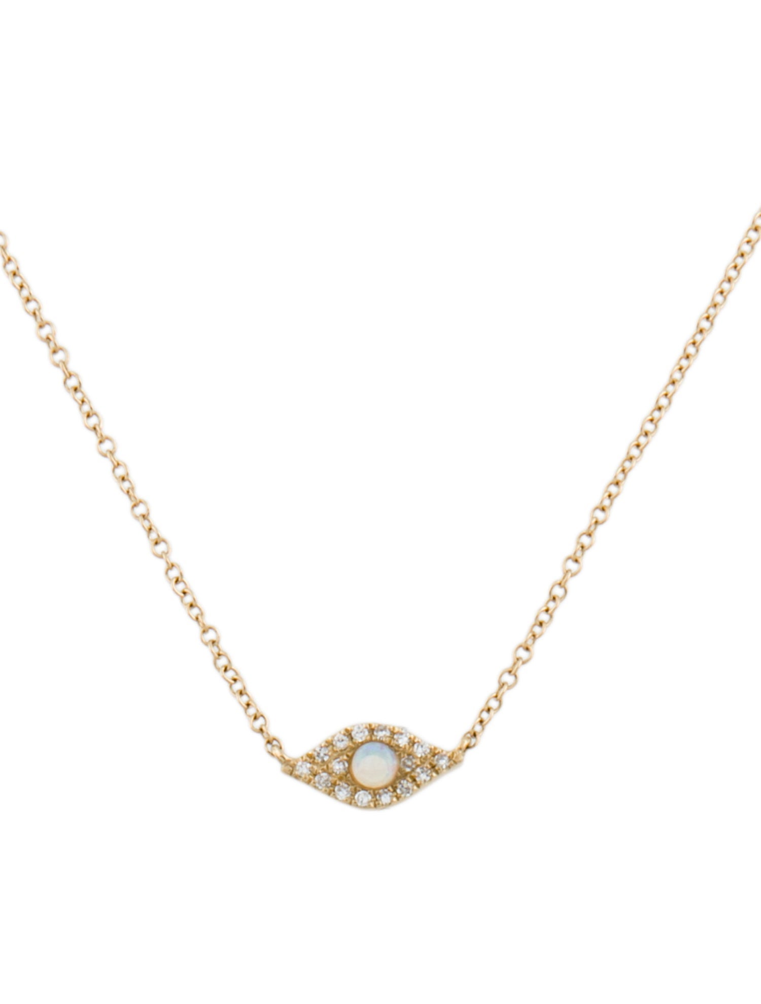 EF Collection 14K Opal & Diamond Evil Eye Choker Necklace