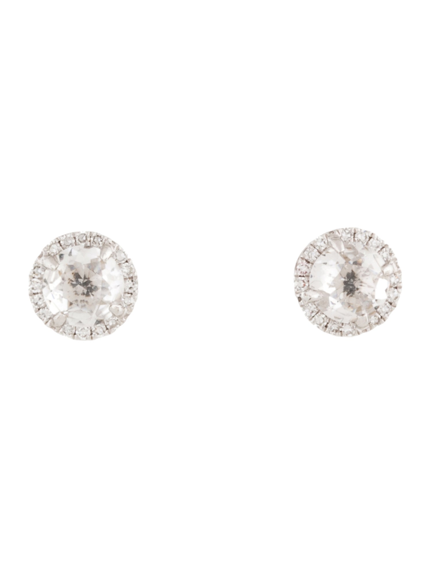 EF Collection 14k Quartz & Diamond Stud Earrings