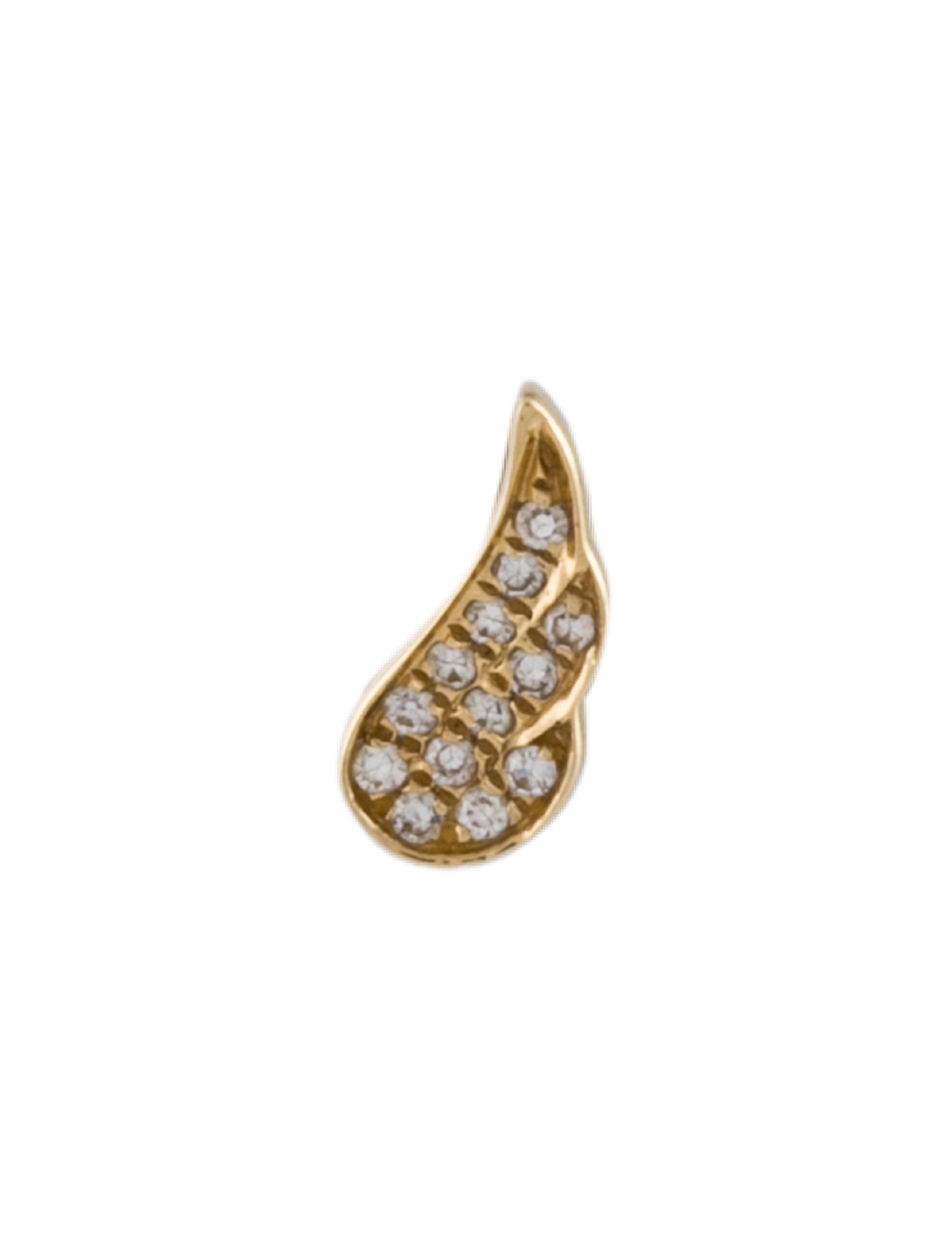 EF Collection 14K Diamond Baby Angel Wing Single Stud
