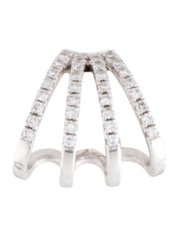 Pre-owned Ef Collection 14k Diamond Stud Huggie Single Earring In Multi