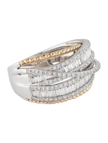 Effy Jewelry Band 14K Diamond Crossover Ring 7