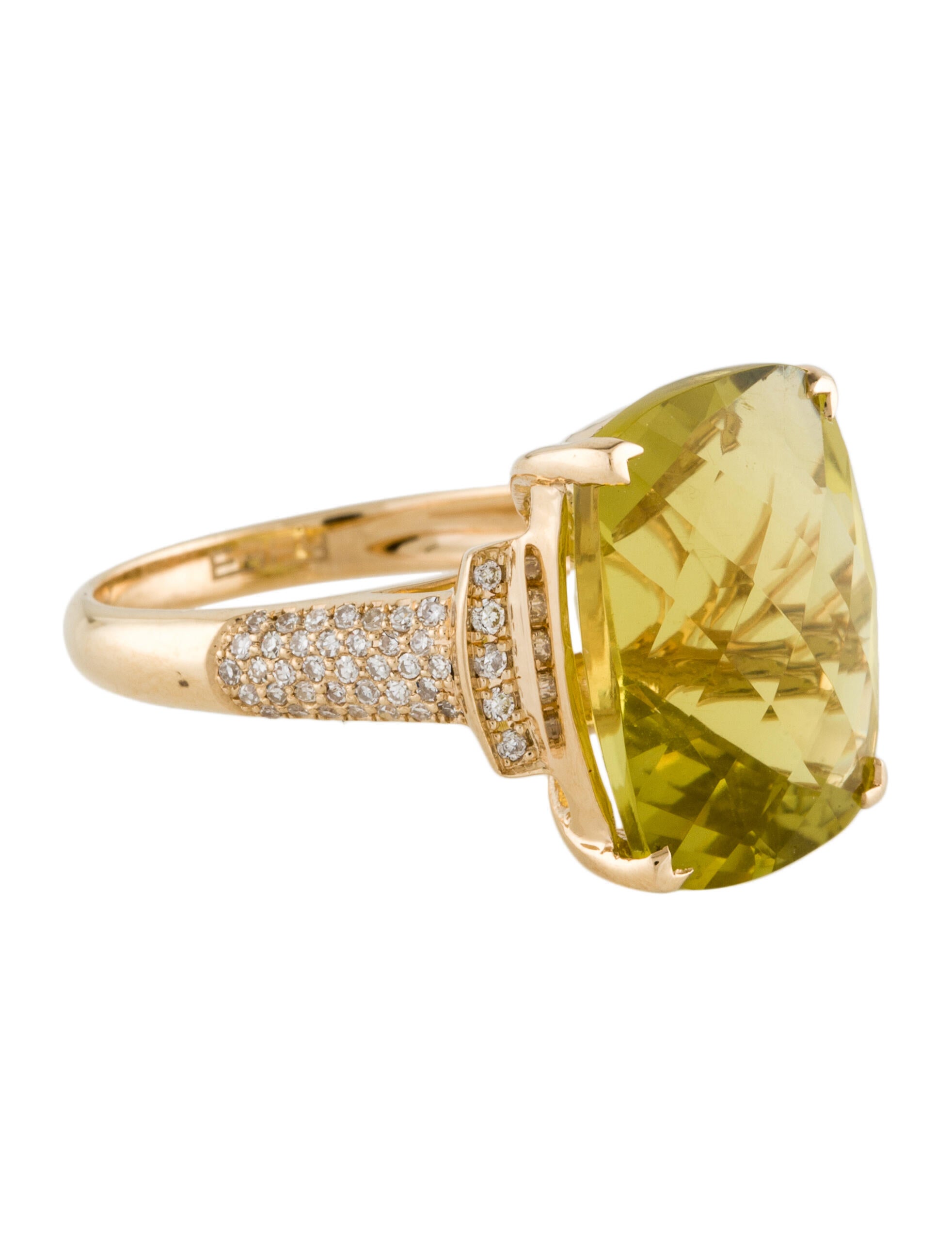 Effy Jewelry 14K Quartz & Diamond Cocktail Ring 14K Yellow Gold