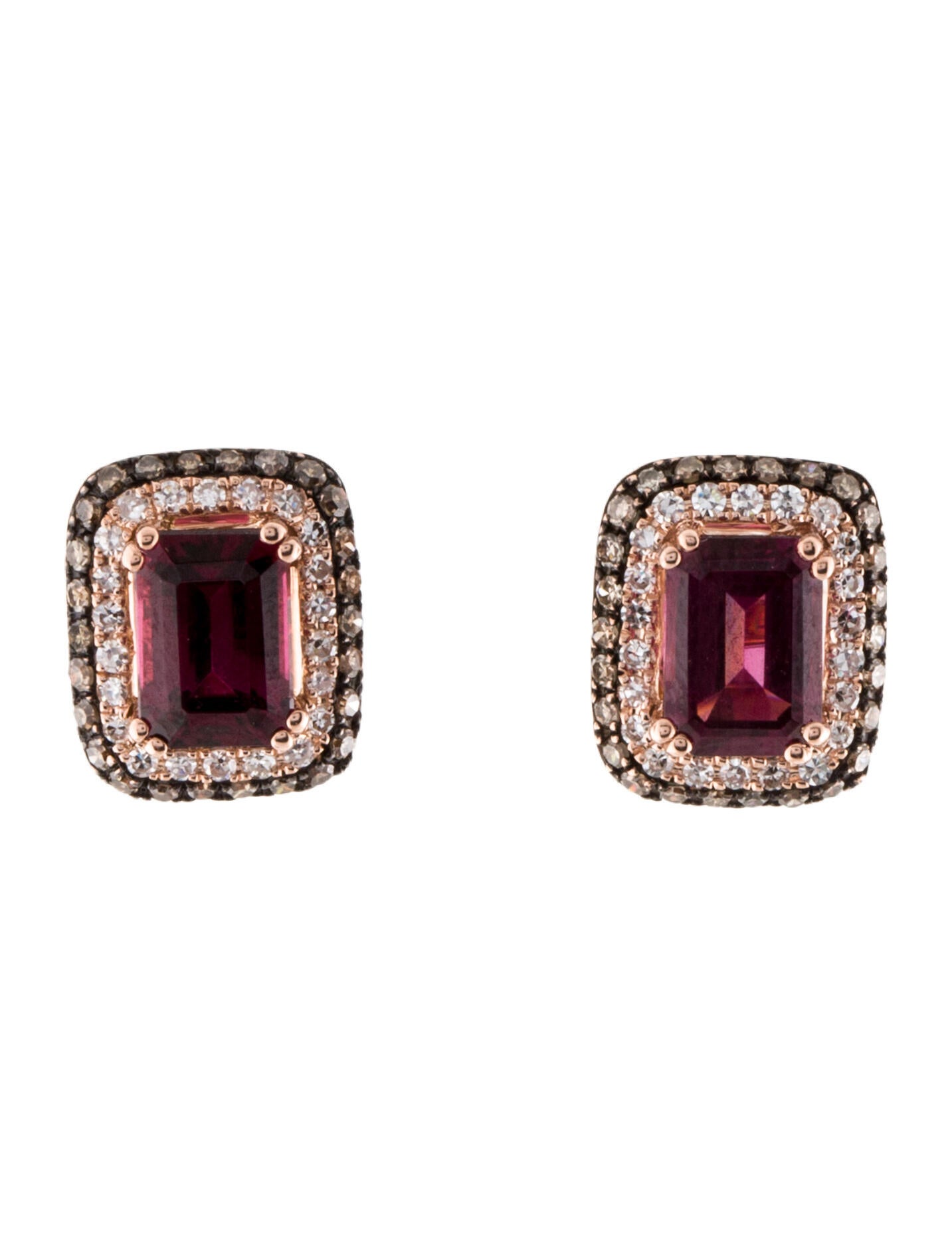 Effy Jewelry 14K Garnet & Diamond Stud Earrings