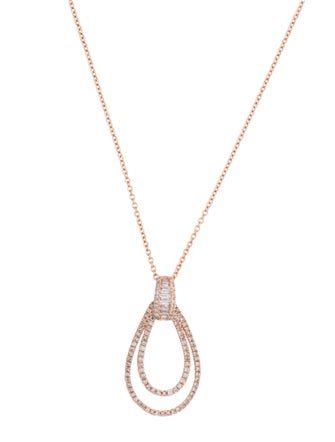 Effy Jewelry 14K Diamond Double Loop Pendant Necklace