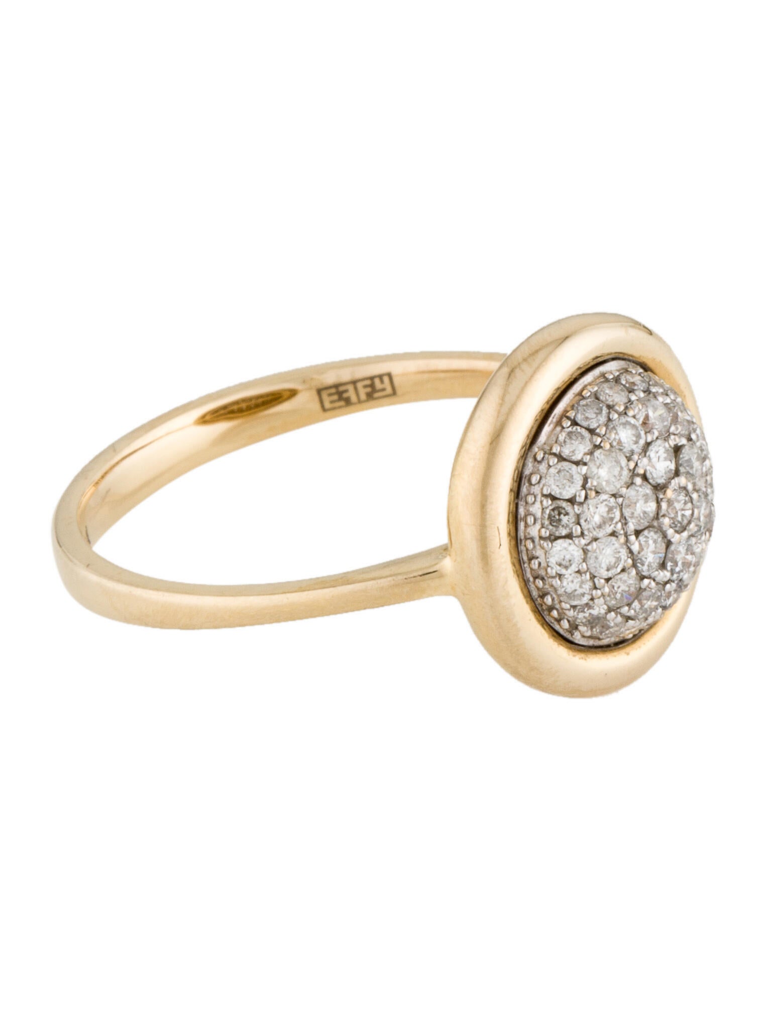 Effy Jewelry 14K Diamond Round Cocktail Ring 14K Yellow Gold Cocktail
