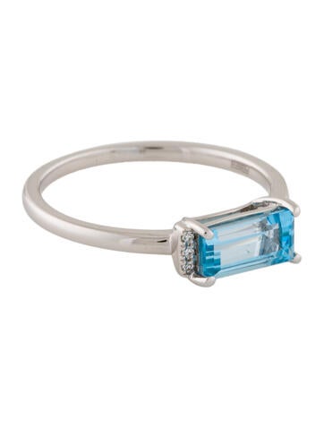Effy Jewelry Band 14K Topaz & Diamond Ring 7