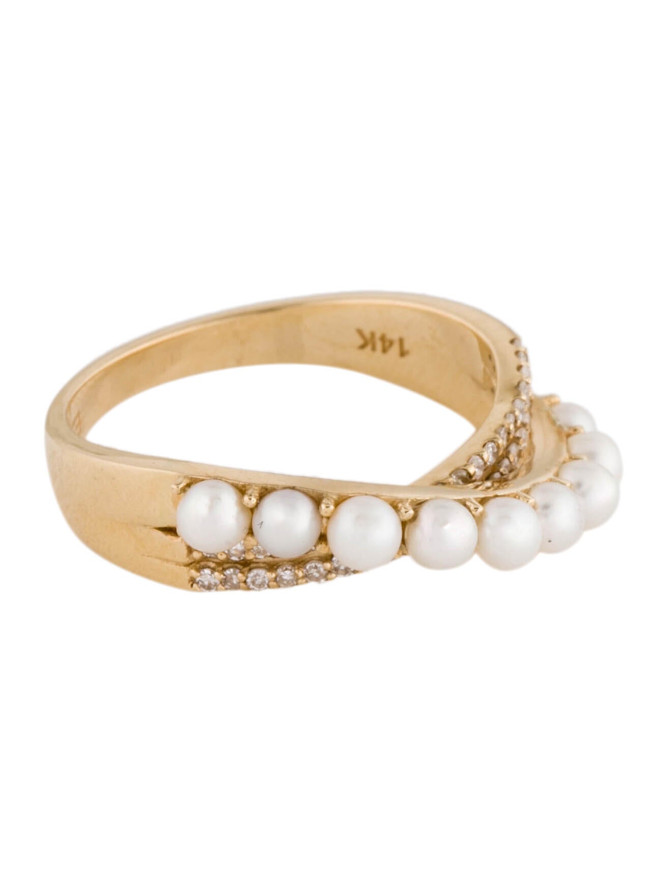 Effy Jewelry 14K Pearl & Diamond Band