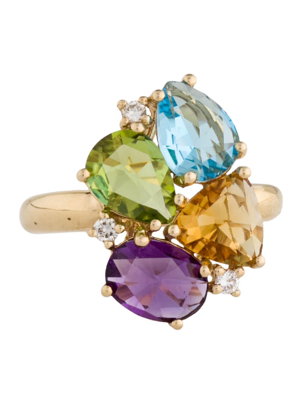 Effy Jewelry 14K Multi-Stone & Diamond Cocktail Ring