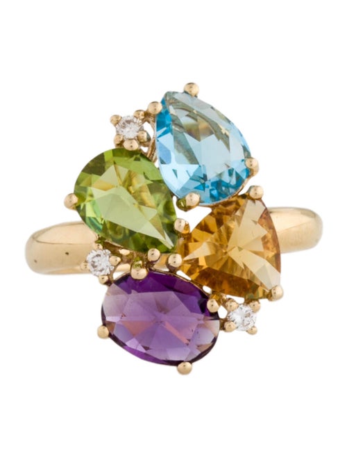 Effy Jewelry 14K Multi-Stone & Diamond Cocktail Ring