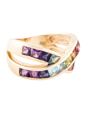 Effy Jewelry Band 14K Multi-stone Rainbow Criss Cross 7