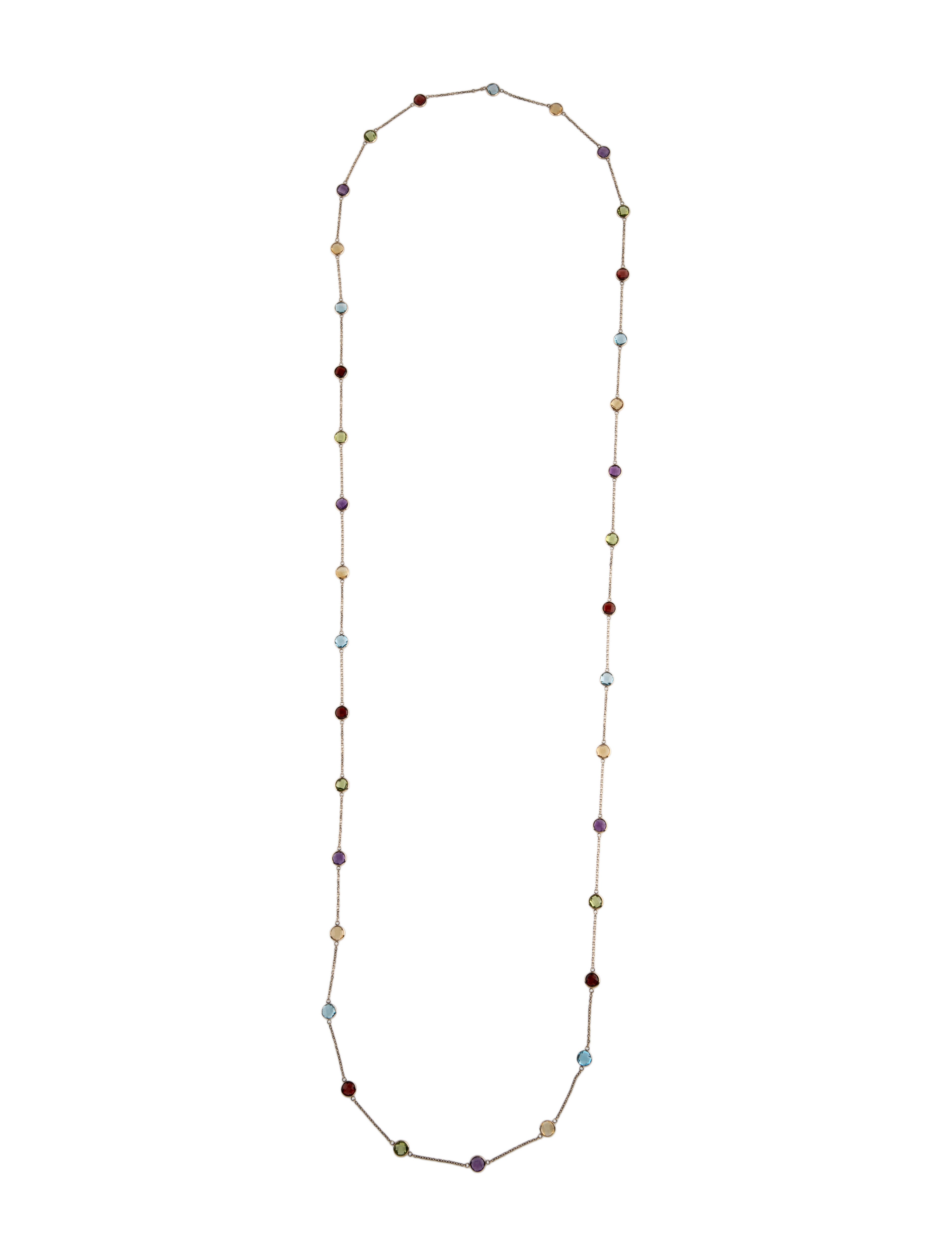 Effy Jewelry 14K Multi-Gemstone Station Chain Necklace