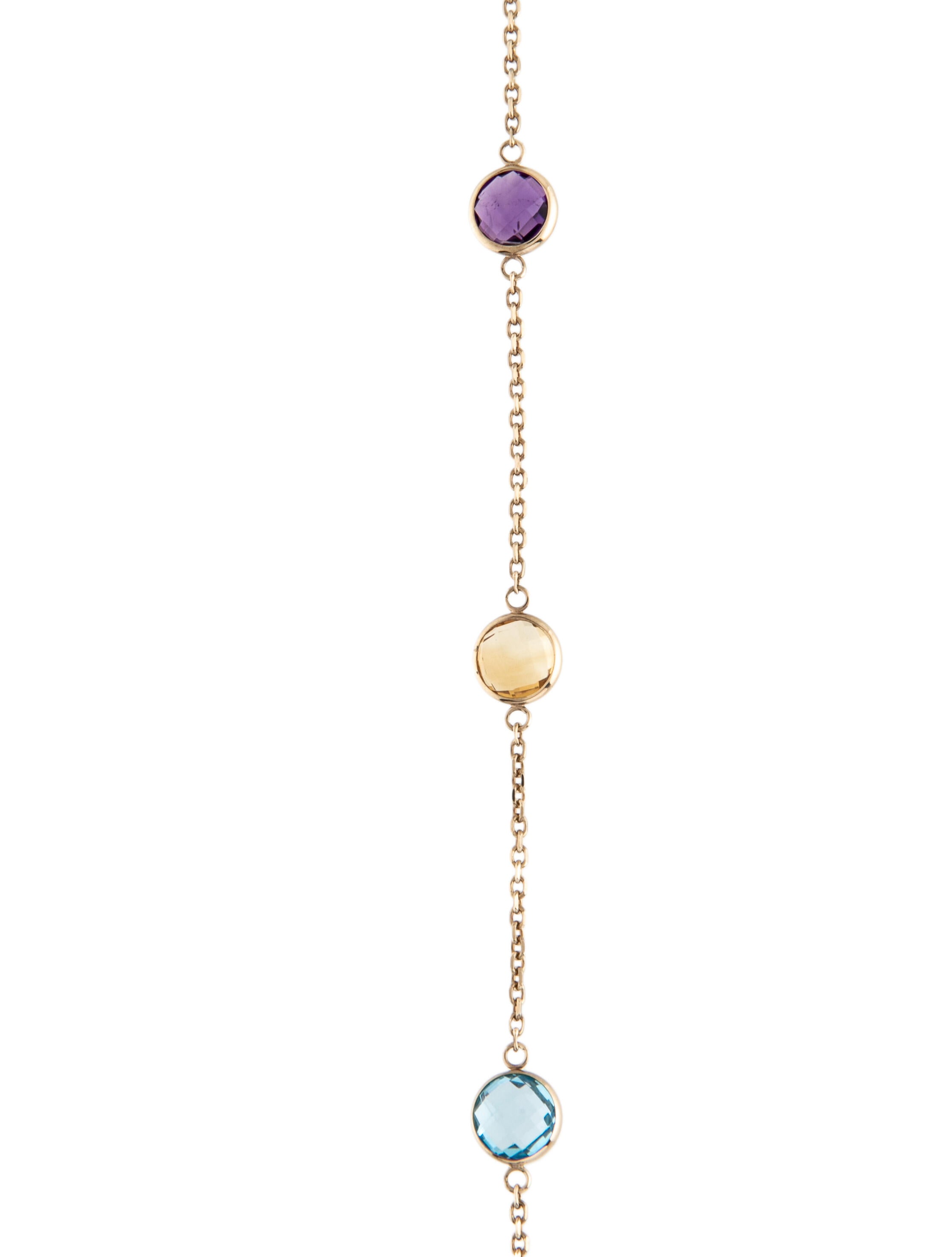 Effy Jewelry 14K Multi-Gemstone Station Chain Necklace