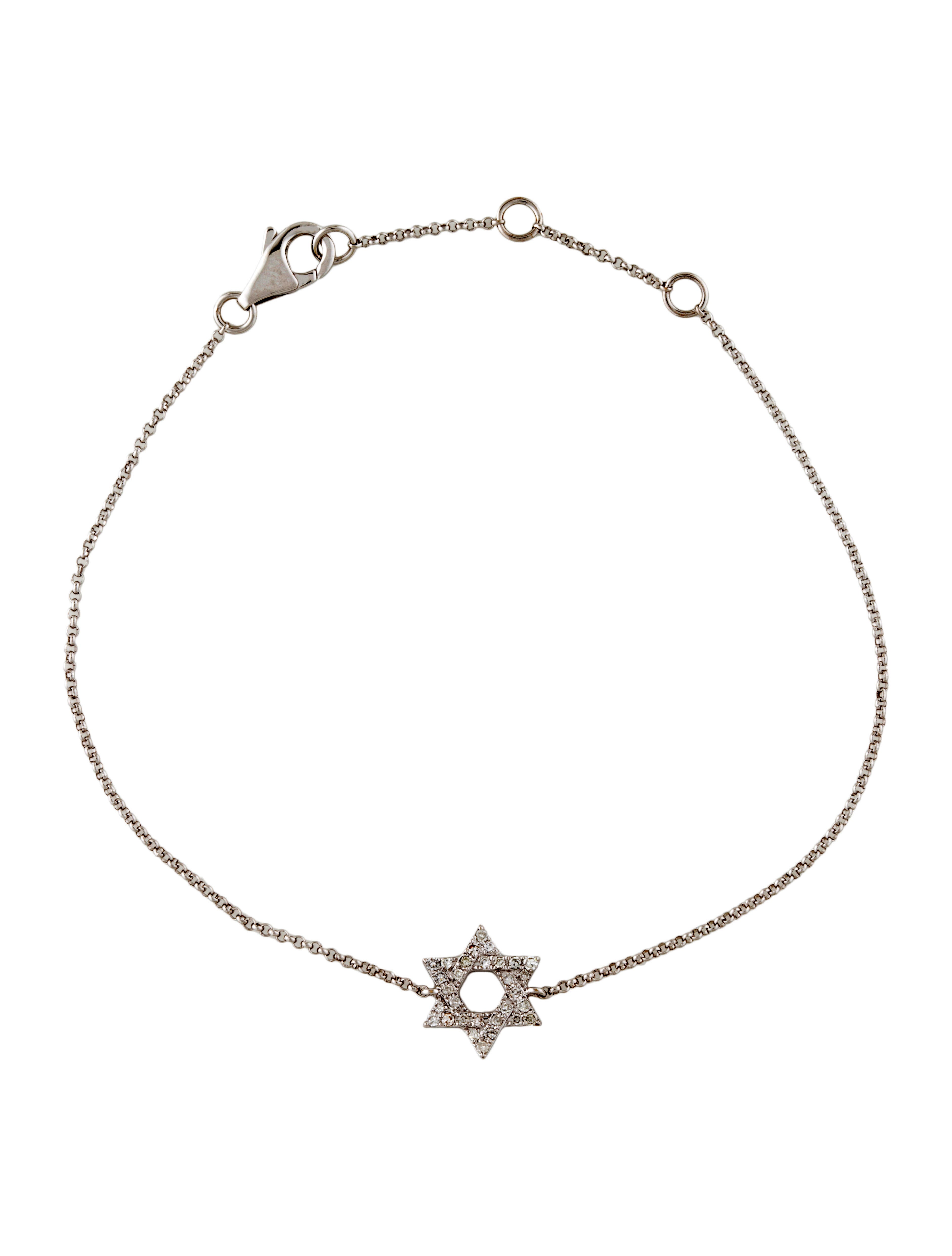 Effy Jewelry 14K Diamond Star of David Bracelet RhodiumPlated 14K