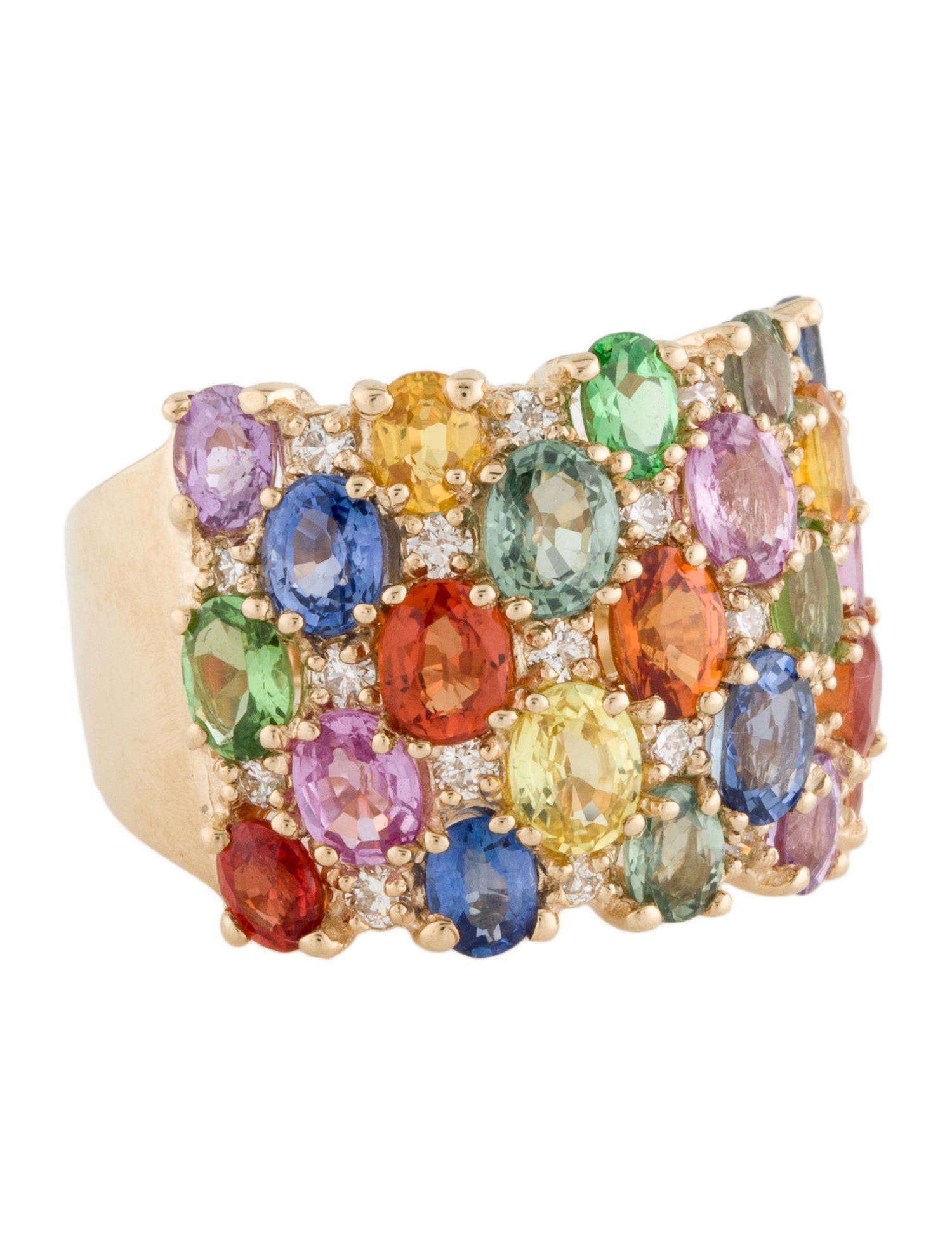 Effy Jewelry 14K Sapphire, Garnet & Diamond Cocktail Ring