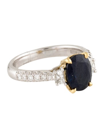 Effy Jewelry Cocktail Ring 14K Sapphire & Diamond 6.75