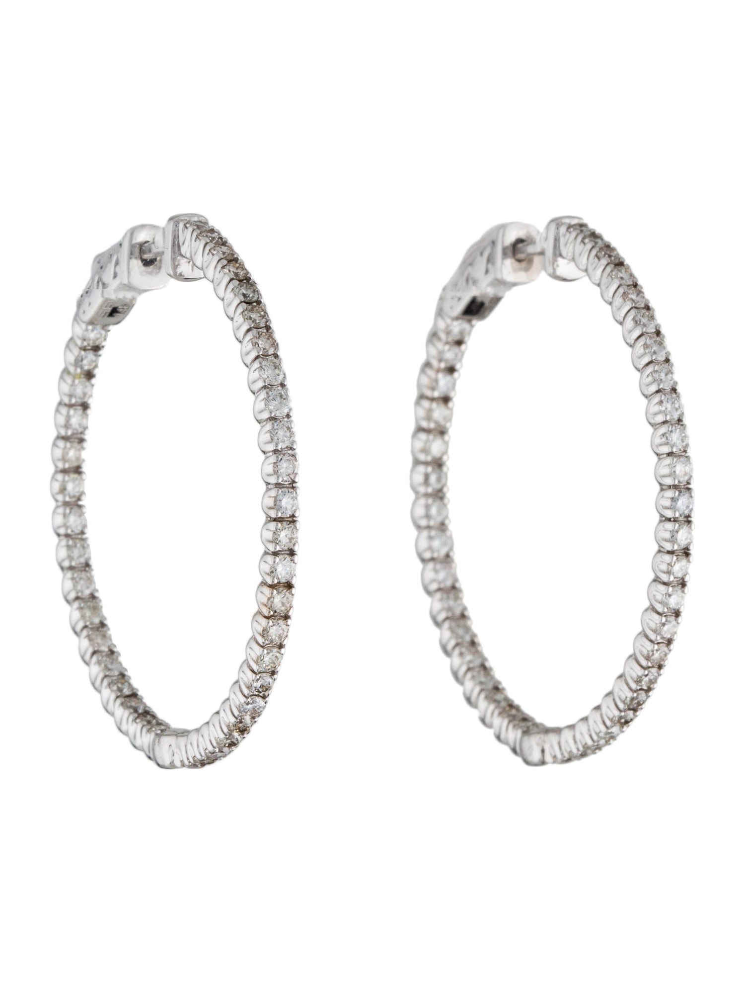 Effy Jewelry 14K 1.57ctw Diamond Inside-Out Hoop Earrings