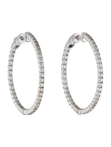 Effy Jewelry Hoop 14K 1.57ctw Diamond Inside-Out Earrings