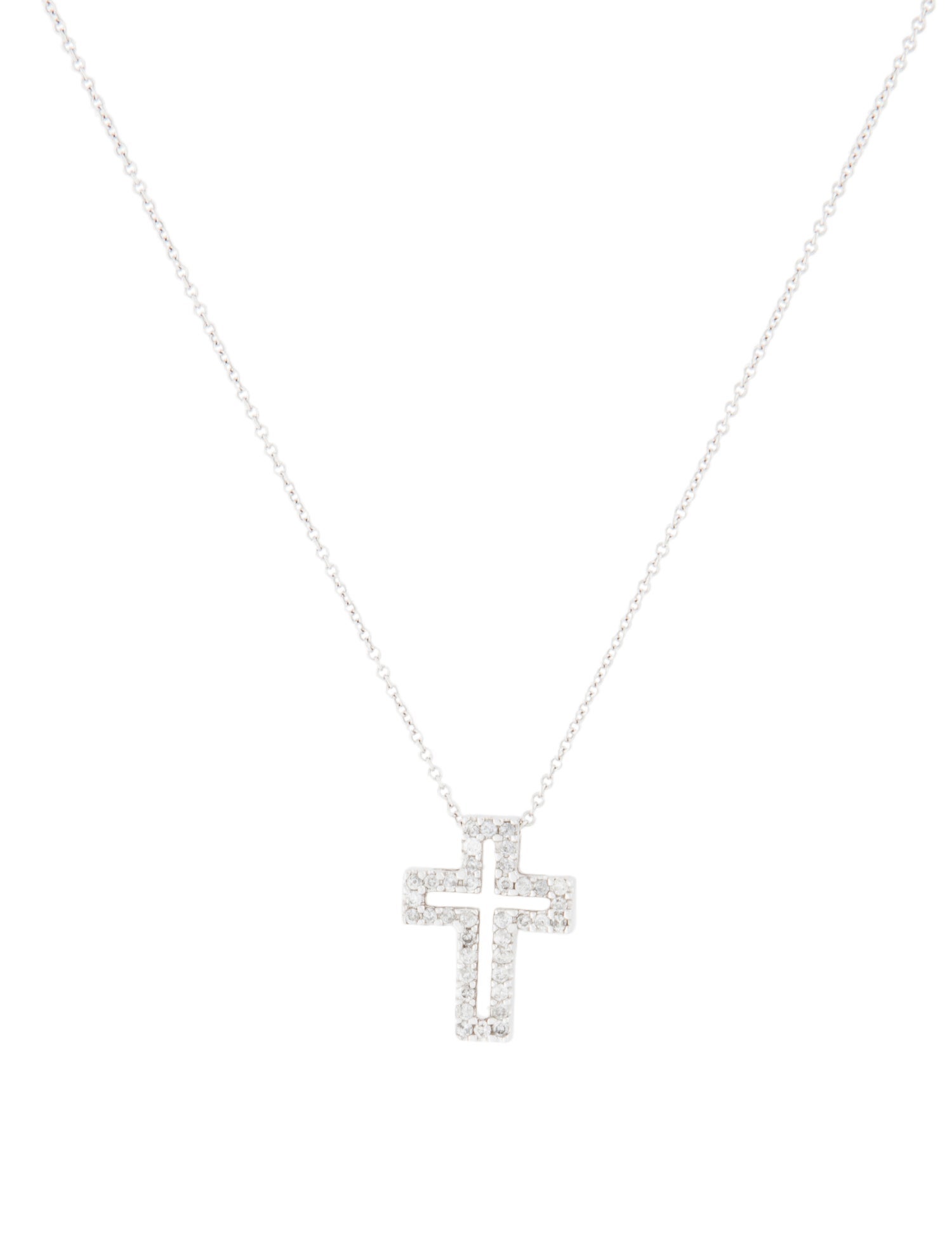 Effy Jewelry 14K Diamond Open Cross Pendant Necklace