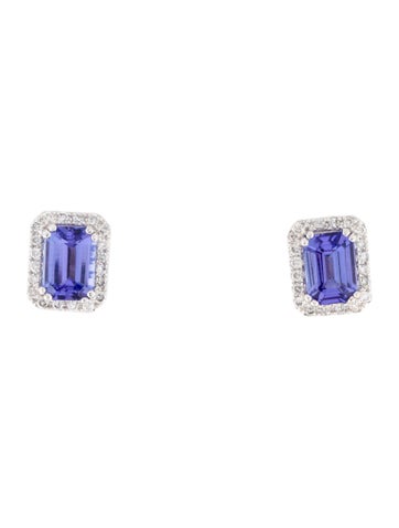 Effy Jewelry Stud 14K 2.09ctw Tanzanite & Diamond Earrings