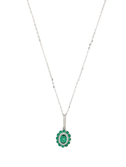Effy Jewelry 14K Emerald & Diamond Pendant Necklace