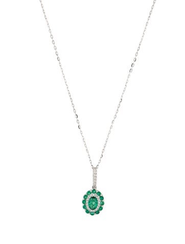 Effy Jewelry Pendant Necklace 14K Emerald & Diamond
