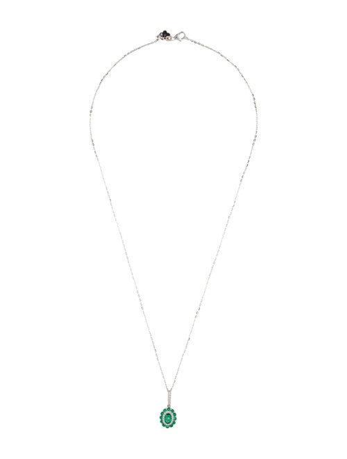 Effy Jewelry 14K Emerald & Diamond Pendant Necklace