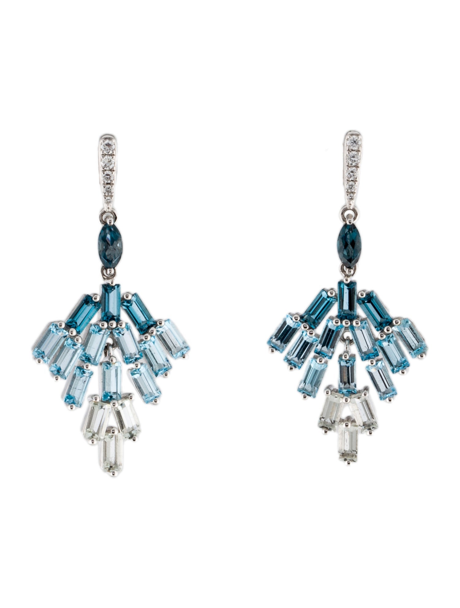 Effy Jewelry 14K 5.10ctw Topaz & Diamond Drop Earrings