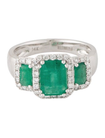 Effy Jewelry 14K 1.50ct Emerald & Diamond Cocktail Ring